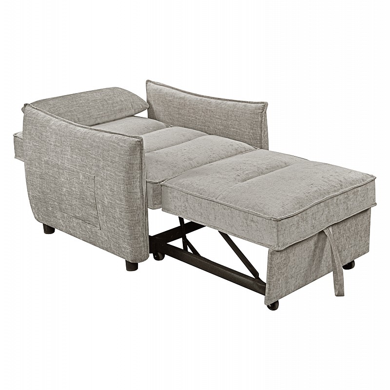 ΠΟΛΥΘΡΟΝΑ-ΚΡΕΒΑΤΙ ORYN HM3307.03 ΜΠΕΖ ΥΦΑΣΜΑ 89x85x84Υεκ.