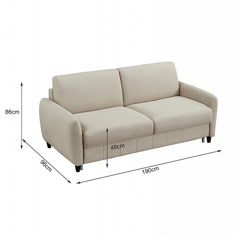 ΚΑΝΑΠΕΣ-ΚΡΕΒΑΤΙ ΜΕ ΑΝΑΔΙΠΛ.ΣΤΡΩΜΑ ETUDINE HM3311.02 ΜΠΕΖ ΥΦΑΣΜΑ 185x97x87Υεκ