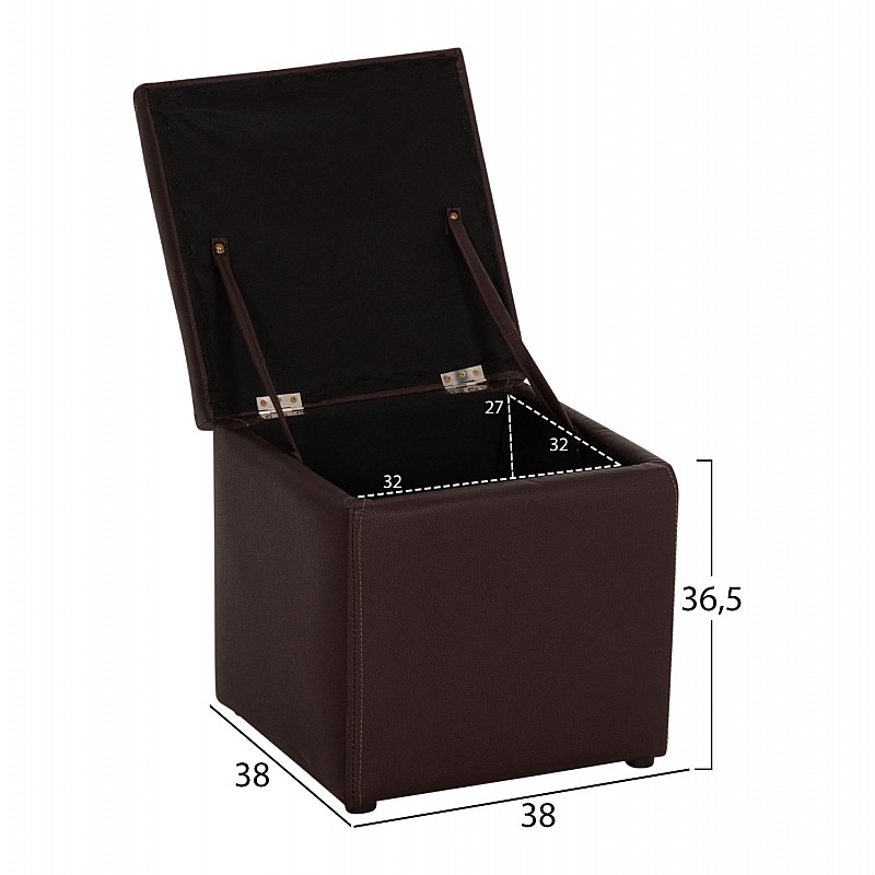 ΣΚΑΜΠΩ ΜΕ ΑΠΟΘΗΚΕΥΤΙΚΟ ΧΩΡΟ PU ΚΑΦΕ CUBE HM224.03--38x38x36.5Υεκ.