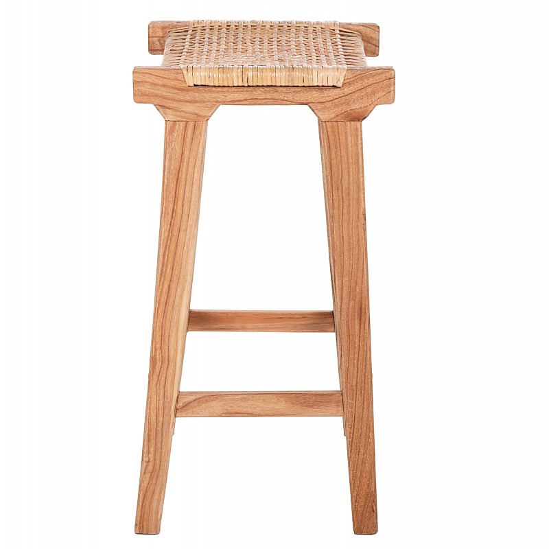 ΣΚΑΜΠΟ ΜΕΣΑΙΟΥ ΥΨΟΥΣ ΑΠΟ MINDI ΞΥΛΟ ΚΑΙ ΚΑΘΙΣΜΑ RATTAN 40X35X66Υεκ.HM9382.11