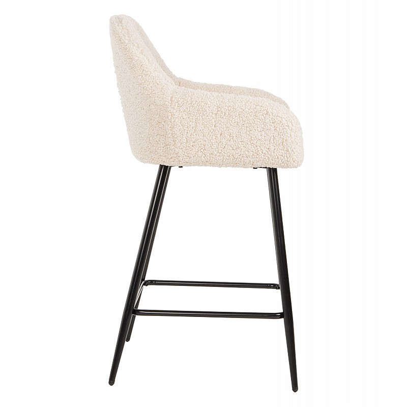 ΣΚΑΜΠΟ ΜΕΣΑΙΟΥ ΥΨΟΥΣ STRIKE HM8592.02 ΥΦΑΣΜΑ TEDDY ΛΕΥΚΟ-ΜΑΥΡΑ ΠΟΔΙΑ 50x50x94,5Υεκ.