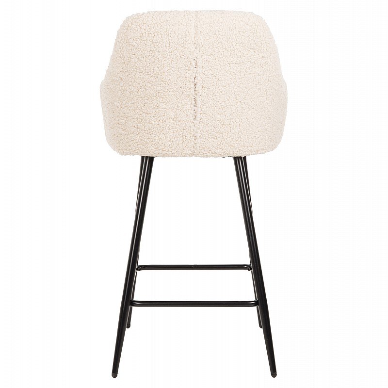 ΣΚΑΜΠΟ ΜΕΣΑΙΟΥ ΥΨΟΥΣ STRIKE HM8592.02 ΥΦΑΣΜΑ TEDDY ΛΕΥΚΟ-ΜΑΥΡΑ ΠΟΔΙΑ 50x50x94,5Υεκ.