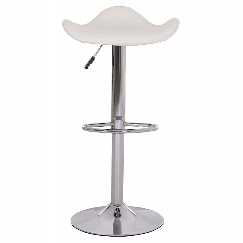 ΣΚΑΜΠO ΜΠΑΡ ΠΕΡΙΣΤΡΕΦΟΜΕΝΟ GANNA HM201.22 ΜΕ ΑΜΟΡΤΙΣΕΡ-ΛΕΥΚΟ PU 44x42x87Υεκ.