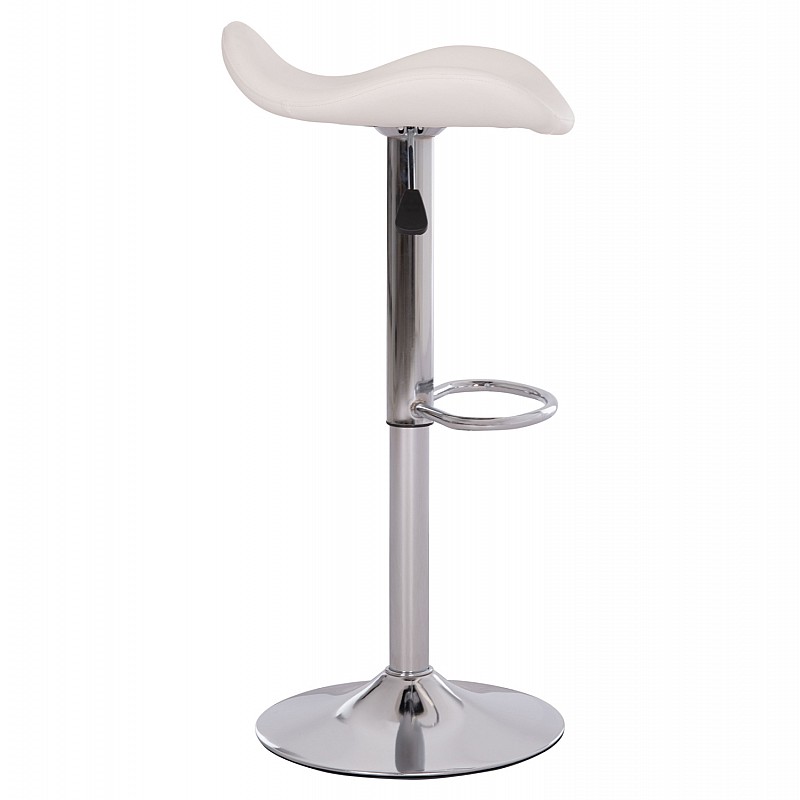 ΣΚΑΜΠO ΜΠΑΡ ΠΕΡΙΣΤΡΕΦΟΜΕΝΟ GANNA HM201.22 ΜΕ ΑΜΟΡΤΙΣΕΡ-ΛΕΥΚΟ PU 44x42x87Υεκ.