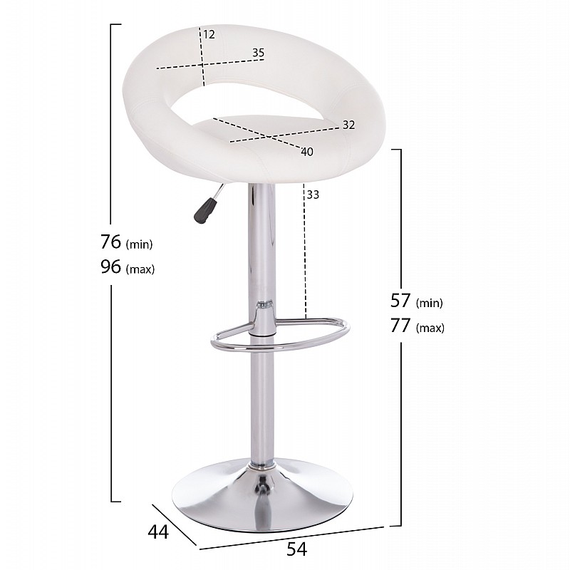 ΣΚΑΜΠΟ ΜΠΑΡ ΠΕΡΙΣΤΡΕΦΟΜΕΝΟ REA HM203.22 ΜΕ ΑΜΟΡΤΙΣΕΡ-ΛΕΥΚΟ PU 54x47x96Υεκ.