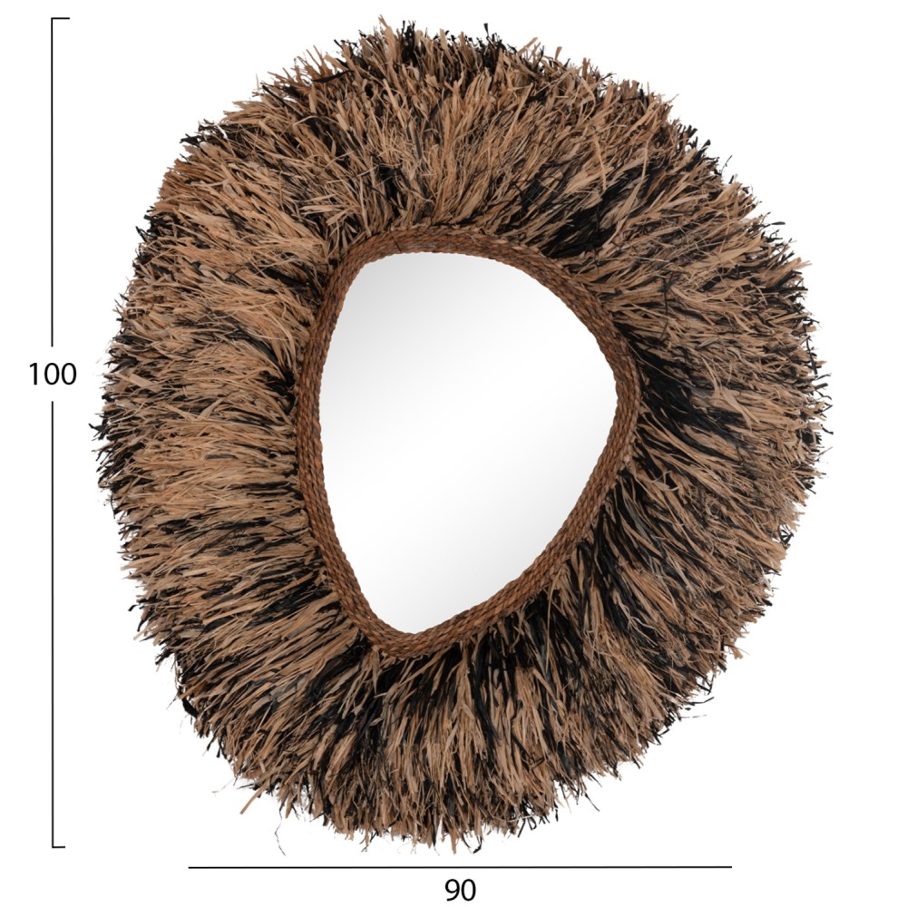 ΔΙΑΚΟΣΜΗΤΙΚΟΣ ΚΑΘΡΕΠΤΗΣ ΤΟΙΧΟΥ GRESSO HM4712 ΙΝΕΣ ΜΠΑΝΑΝΑΣ ΦΥΣΙΚΟ-ΜΑΥΡΟ 90x100Υεκ