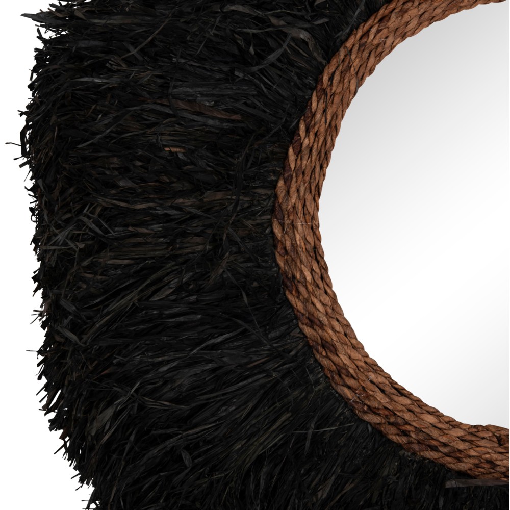 ΔΙΑΚΟΣΜΗΤΙΚΟΣ ΚΑΘΡΕΠΤΗΣ ΤΟΙΧΟΥ ΣΤΡΟΓΓΥΛΟΣ BRENNO HM4713 ΙΝΕΣ ΜΠΑΝΑΝΑΣ ΜΑΥΡΟ Φ80εκ