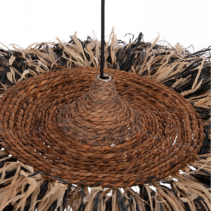 ΦΩΤΙΣΤΙΚΟ ΟΡΟΦΗΣ ORDEM HM4715 ΚΑΠΕΛΟ ΙΝΕΣ SISAL & ΜΠΑΝΑΝΑΣ-ΜΑΥΡΟ & ΦΥΣΙΚΟ Φ75εκ