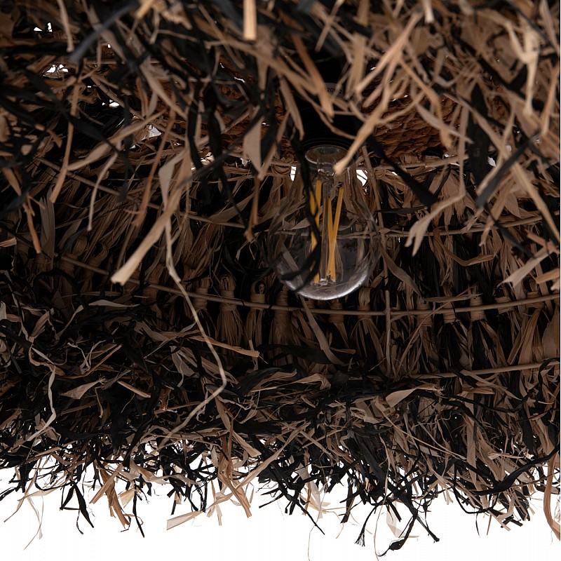 ΦΩΤΙΣΤΙΚΟ ΟΡΟΦΗΣ ORDEM HM4715 ΚΑΠΕΛΟ ΙΝΕΣ SISAL & ΜΠΑΝΑΝΑΣ-ΜΑΥΡΟ & ΦΥΣΙΚΟ Φ75εκ