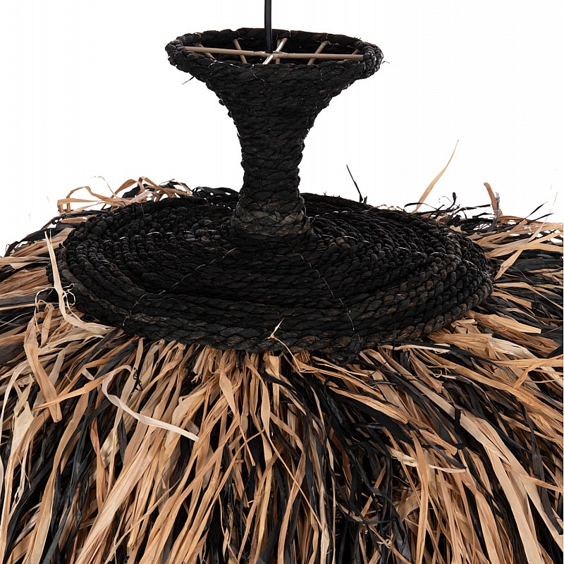 ΦΩΤΙΣΤΙΚΟ ΟΡΟΦΗΣ ORDEM HM4716 ΚΑΠΕΛΟ ΙΝΕΣ SISAL & ΜΠΑΝΑΝΑΣ-ΜΑΥΡΟ & ΦΥΣΙΚΟ Φ60x50Υεκ