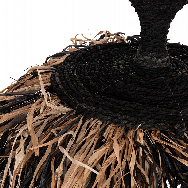 ΦΩΤΙΣΤΙΚΟ ΟΡΟΦΗΣ ORDEM HM4716 ΚΑΠΕΛΟ ΙΝΕΣ SISAL & ΜΠΑΝΑΝΑΣ-ΜΑΥΡΟ & ΦΥΣΙΚΟ Φ60x50Υεκ