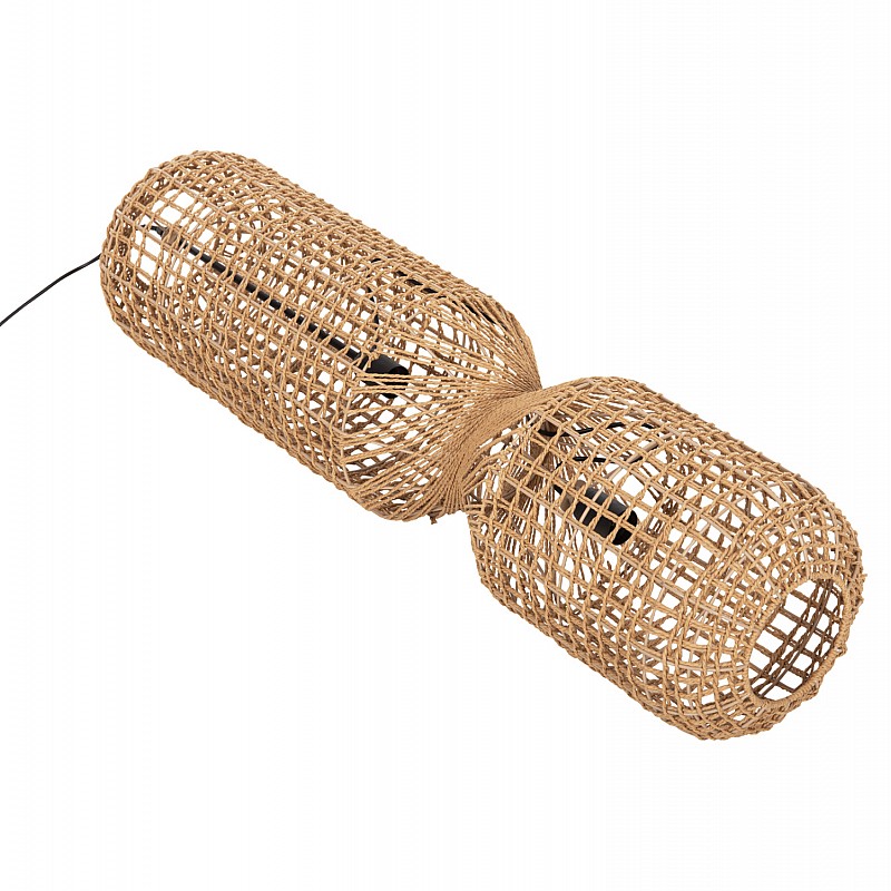 ΦΩΤΙΣΤΙΚΟ ΟΡΟΦΗΣ ΚΡΕΜΑΣΤΟ HM4344 ΚΥΛΙΝΔΡΙΚΟ ΑΠΟ PAPER ROPE ΜΠΕΖ-2 ΛΑΜΠΕΣ Φ25x100-160Υεκ.