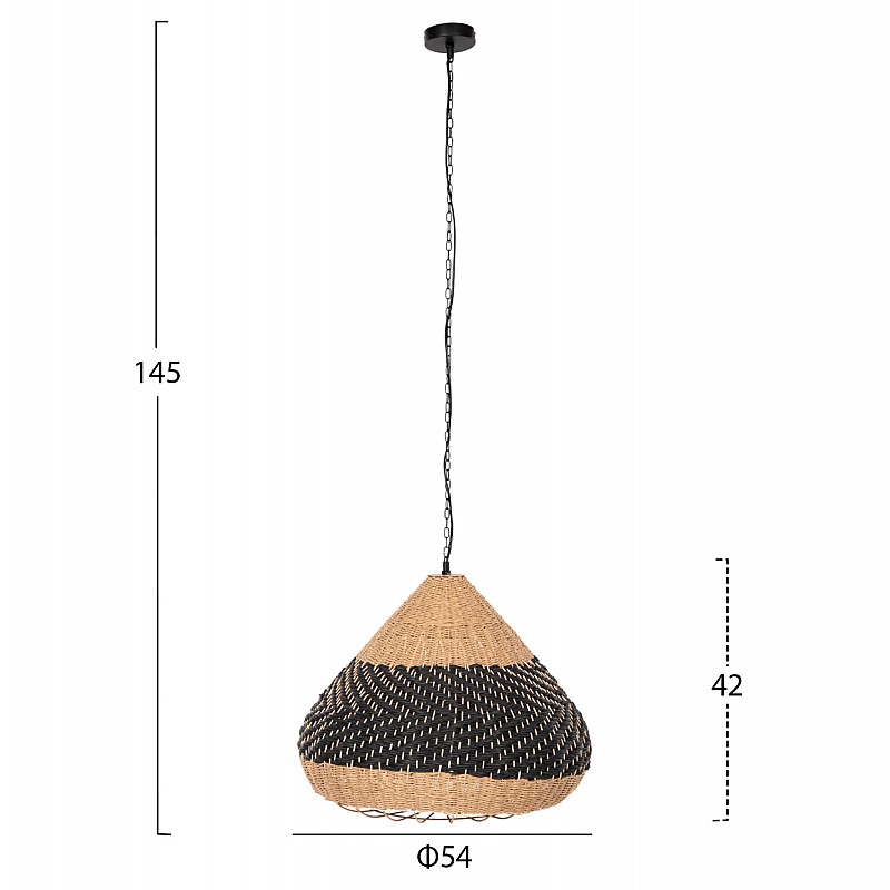 ΦΩΤΙΣΤΙΚΟ ΟΡΟΦΗΣ ΚΡΕΜΑΣΤΟ HM4354 ΦΥΣΙΚΟ RAΤΤΑΝ-PAPER ROPE-ΦΥΣΙΚΟ&ΜΑΥΡΟ Φ54x42-145Υεκ.