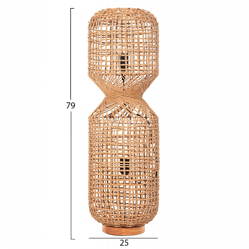 ΦΩΤΙΣΤΙΚΟ ΔΑΠΕΔΟΥ HM4359 ΜΕΤΑΛΛΟ-PAPER ROPE ΣΕ ΚΑΦΕ-2 ΛΑΜΠΕΣ Φ25x78,5Υεκ.