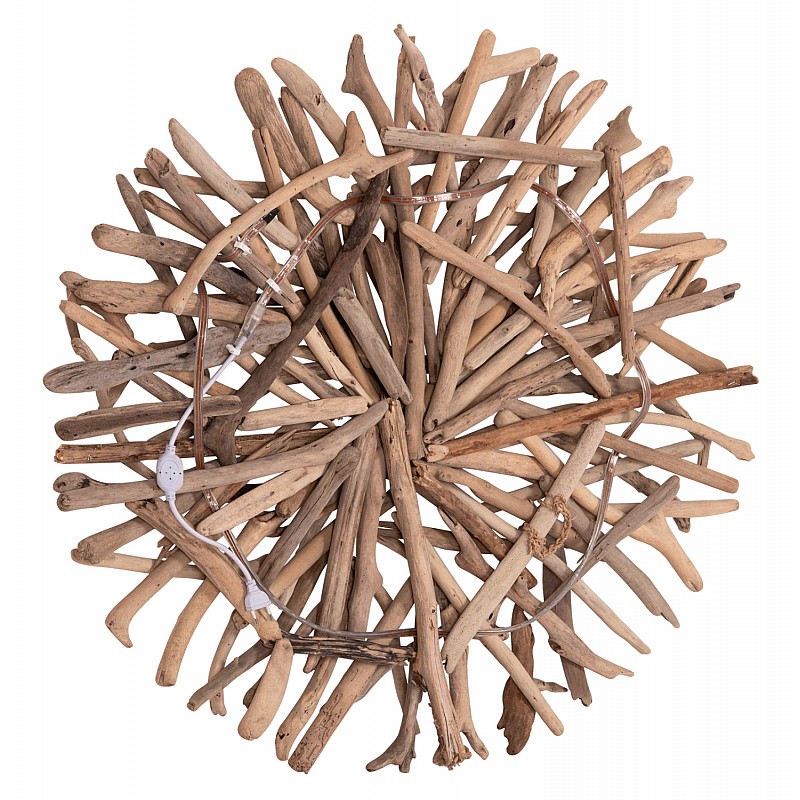 ΦΩΤΙΖΟΜΕΝΟ ΔΙΑΚΟΣΜΗΤΙΚΟ ΤΟΙΧΟΥ DREAMER HM4422 DRIFTWOOD ΜΕ ΤΑΙΝΙΑ LED Φ90x7(πάχος)εκ