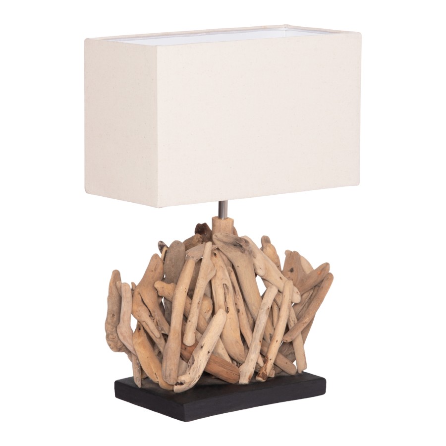 ΕΠΙΤΡΑΠΕΖΙΟ ΟΡΘΟΓΩΝΙΟ ΦΩΤΙΣΤΙΚΟ TWIGGY HM4424 DRIFTWOOD & ΛΕΥΚΟ ΚΑΠΕΛΟ 35.5x15x47Υεκ.