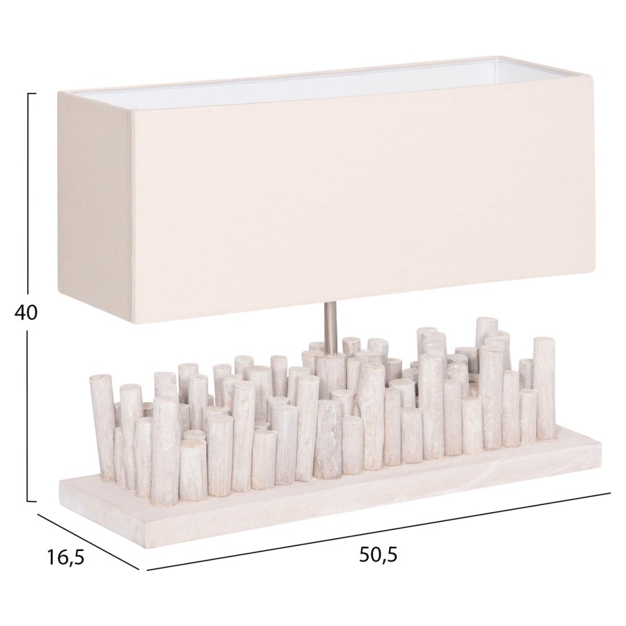 ΕΠΙΤΡΑΠΕΖΙΟ ΦΩΤΙΣΤΙΚΟ TWIGGY HM4426 DRIFTWOOD & ΚΑΠΕΛΟ ΣΕ ΛΕΥΚΟ 50,5x16,5x40Υεκ.