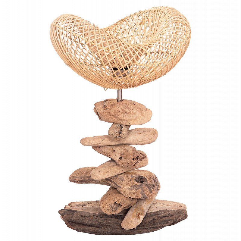 ΕΠΙΤΡΑΠΕΖΙΟ ΔΙΑΚΟΣΜΗΤΙΚΟ ΦΩΤΙΣΤΙΚΟ IVAR HM4431 DRIFTWOOD & RATTAN 32x30x53Υεκ.