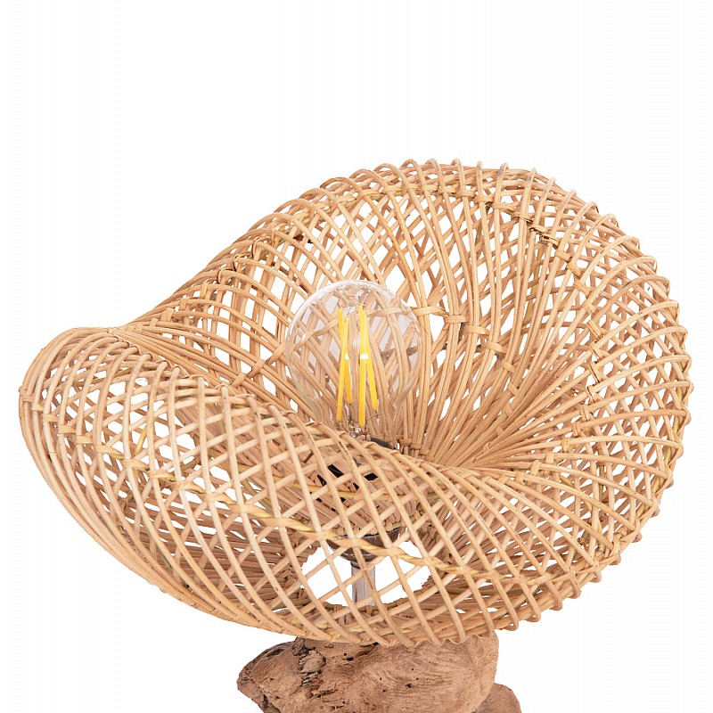 ΕΠΙΤΡΑΠΕΖΙΟ ΔΙΑΚΟΣΜΗΤΙΚΟ ΦΩΤΙΣΤΙΚΟ IVAR HM4431 DRIFTWOOD & RATTAN 32x30x53Υεκ.
