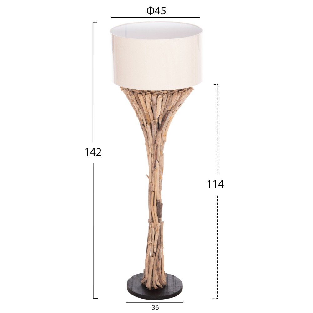 ΔΙΑΚΟΣΜΗΤΙΚΟ ΦΩΤΙΣΤΙΚΟ ΔΑΠΕΔΟΥ ALTAR HM4433 DRIFTWOOD--ΛΕΥΚΟ PVC Φ45x142Υεκ.