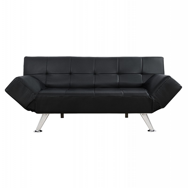 ΚΑΝΑΠΕΣ ΚΡΕΒΑΤΙ HM3001.02 THOM ΜΕ ΑΝΑΔΙΠΛΟΥΜΕΝΑ ΜΠΡΑΤΣΑ ΜΑΥΡΟ PU 189x93x82 εκ.