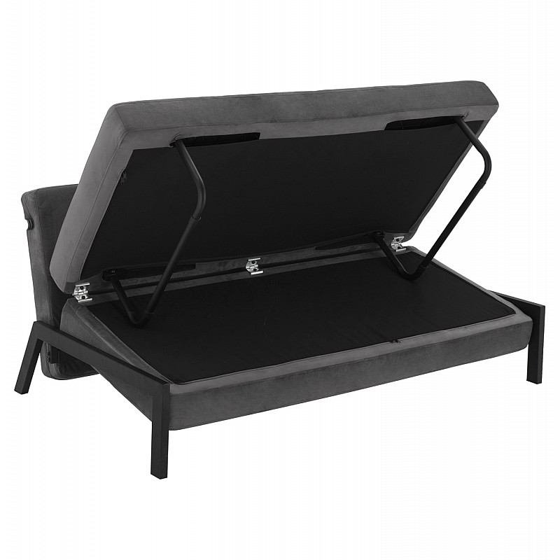 ΚΑΝΑΠΕΣ ΚΡΕΒΑΤΙ ΒΕΛΟΥΔΟ ΓΚΡΙ 2½ ΘΕΣΙΟΣ HM3079.11 151x92x66Υ εκ.