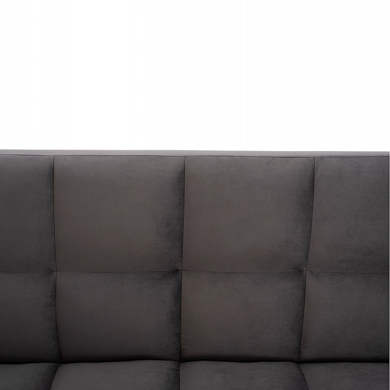 ΚΑΝΑΠΕΣ ΚΡΕΒΑΤΙ 3ΘΕΣΙΟΣ ΑΠΟ ΒΕΛΟΥΔΟ ΓΚΡΙ HM3167.01 182Χ80Χ88Υ εκ.