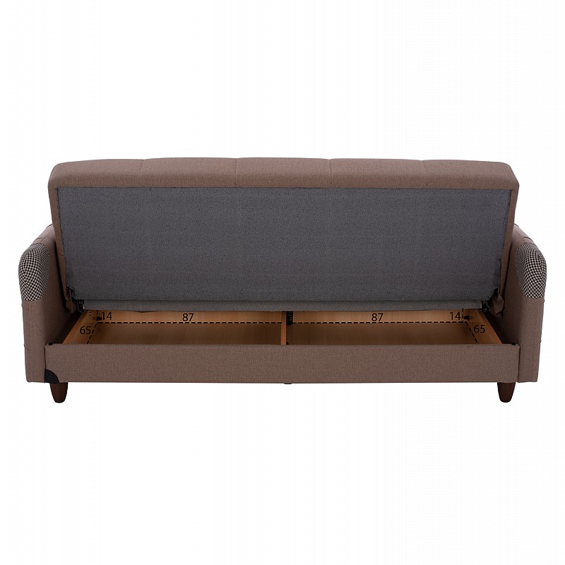 ΚΑΝΑΠΕΣ ΚΡΕΒΑΤΙ ΤΡΙΘΕΣΙΟΣ SANNA HM3245.01 ΜΠΕΖ 210x82x86 εκ.