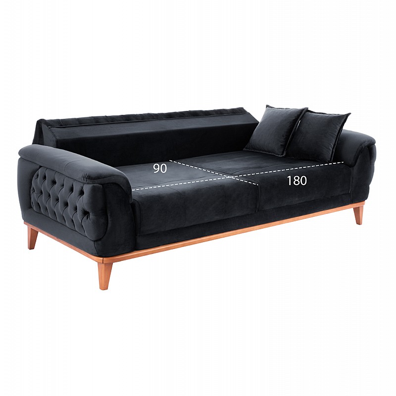 ΚΑΝΑΠΕΣ ΚΡΕΒΑΤΙ BENNINGTON ΤΡΙΘΕΣΙΟΣ ΜΑΥΡΟΣ HM3249.01 240x95x80 εκ. ΚΑΝΑΠΕΣ ΚΡΕΒΑΤΙ BENNINGTON ΤΡΙΘΕΣΙΟΣ ΜΑΥΡΟΣ HM3249.01 240x95x80 εκ.