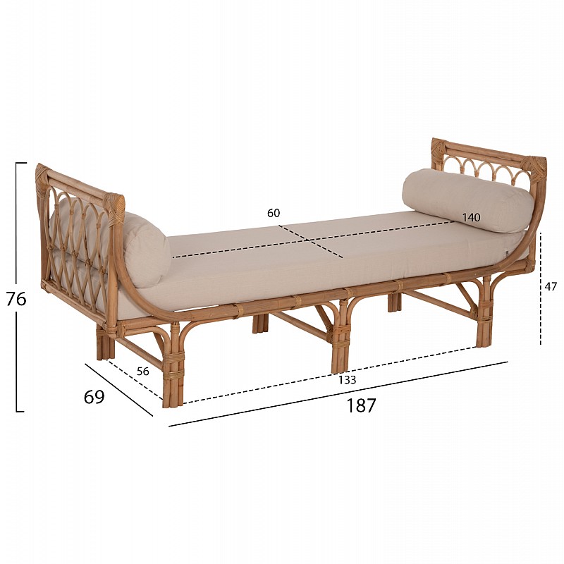 ΚΑΝΑΠΕΣ ΕΞΩΤΕΡΙΚΟΥ ΧΩΡΟΥ CHARMELLA HM9659 ΦΥΣΙΚΟ RATTAN-ΜΠΕΖ ΜΑΞΙΛΑΡΙΑ 187x69x76Yεκ. ΚΑΝΑΠΕΣ ΕΞΩΤΕΡΙΚΟΥ ΧΩΡΟΥ CHARMELLA HM9659 ΦΥΣΙΚΟ RATTAN-ΜΠΕΖ ΜΑΞΙΛΑΡΙΑ 187x69x76Yεκ.