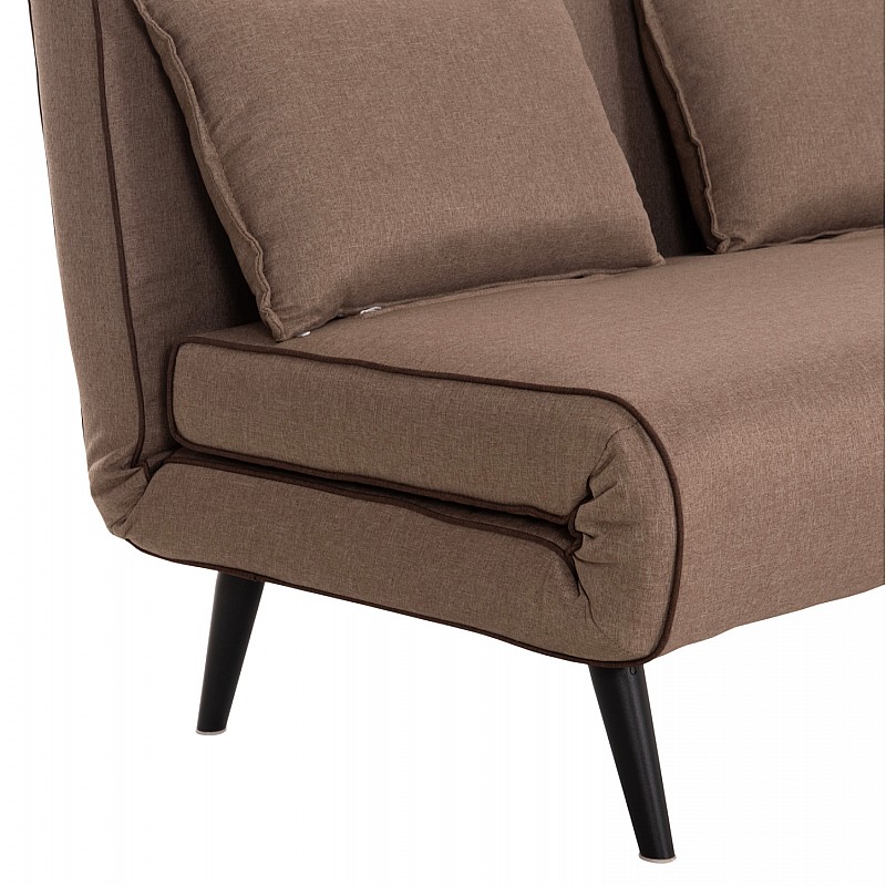 ΚΑΝΑΠΕΣ ΚΡΕΒΑΤΙ 2 ΑΤΟΜΩΝ ASMA HM3077.07 ΣΚΟΥΡΟ ΜΠΕΖ ΥΦΑΣΜΑ 143x78x84Yεκ.