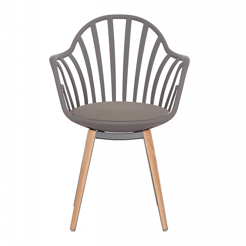 ΠΟΛΥΘΡΟΝΑ ΤΡΑΠΕΖΑΡΙΑΣ HM8049.10 ANAIS ΓΚΡΙ ΜΕ ΞΥΛΙΝΑ ΠΟΔΙΑ 60x53x86Υ εκ.