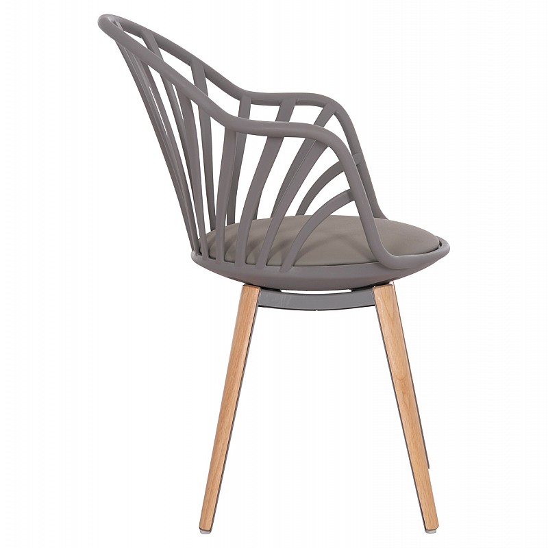 ΠΟΛΥΘΡΟΝΑ ΤΡΑΠΕΖΑΡΙΑΣ HM8049.10 ANAIS ΓΚΡΙ ΜΕ ΞΥΛΙΝΑ ΠΟΔΙΑ 60x53x86Υ εκ.