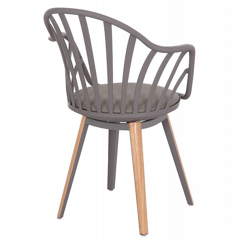 ΠΟΛΥΘΡΟΝΑ ΤΡΑΠΕΖΑΡΙΑΣ HM8049.10 ANAIS ΓΚΡΙ ΜΕ ΞΥΛΙΝΑ ΠΟΔΙΑ 60x53x86Υ εκ.