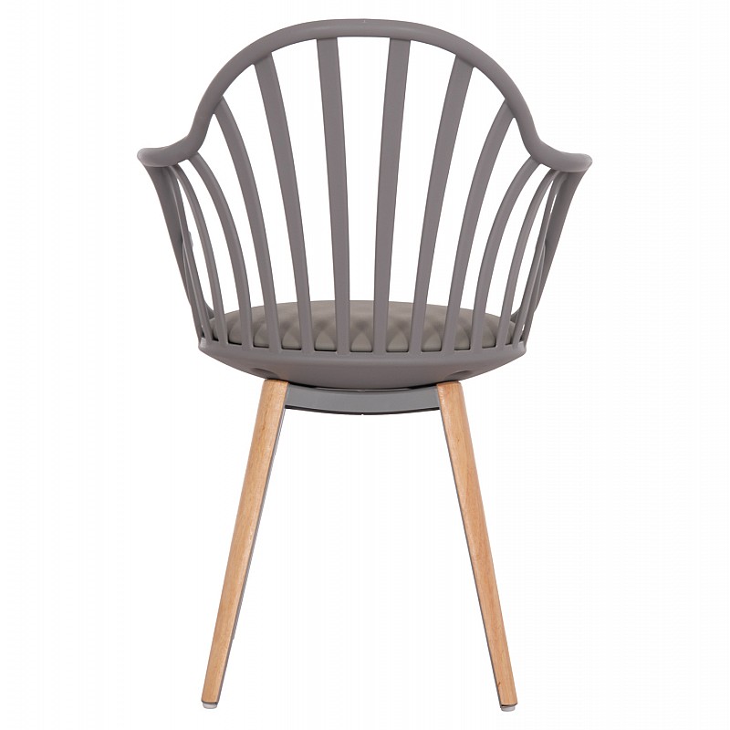 ΠΟΛΥΘΡΟΝΑ ΤΡΑΠΕΖΑΡΙΑΣ HM8049.10 ANAIS ΓΚΡΙ ΜΕ ΞΥΛΙΝΑ ΠΟΔΙΑ 60x53x86Υ εκ.