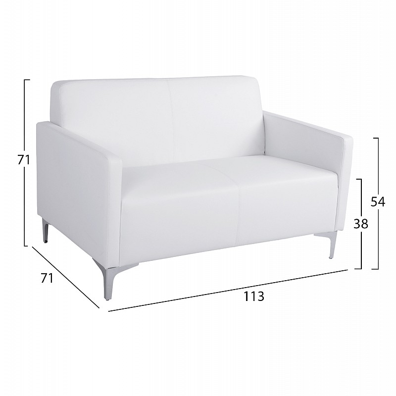 ΚΑΝΑΠΕΣ 2ΘΕΣΙΟΣ NELLIE HM3159.22 ΜΕ ΛΕΥΚΟ PU 113x71x71Υ εκ.