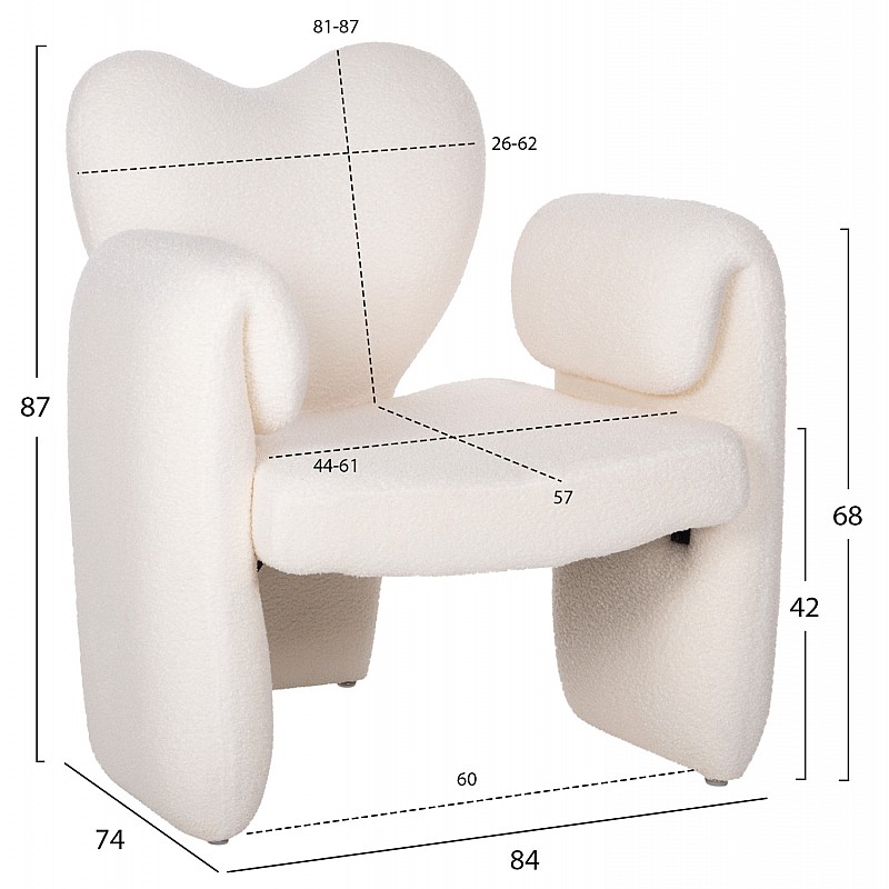 ΠΟΛΥΘΡΟΝΑ HARTT HM9777.05 ΛΕΥΚΟ TEDDY ΥΦΑΣΜΑ 84x74x87Yεκ. ΠΟΛΥΘΡΟΝΑ HARTT HM9777.05 ΛΕΥΚΟ TEDDY ΥΦΑΣΜΑ 84x74x87Yεκ.