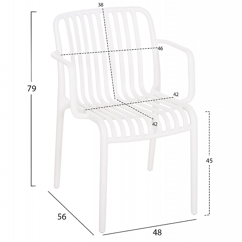 ΠΟΛΥΘΡΟΝΑ ΕΞΩΤ.ΧΩΡΟΥ CONVEE HM6105.01 ΛΕΥΚΟ ΠΟΛΥΠΡΟΠΥΛΕΝΙΟ 55x56x79Yεκ.