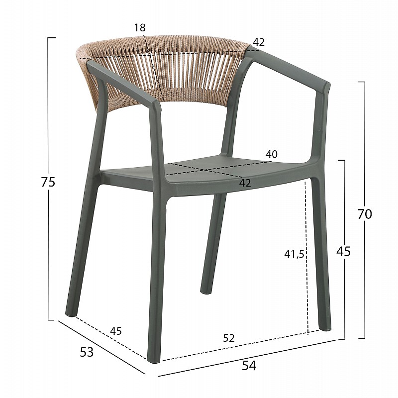 ΠΟΛΥΘΡΟΝΑ ΠΟΛΥΠΡΟΠΥΛΕΝΙΟΥ BOGI HM6240.05 OLIVE GREEN--P.P. ΜΠΕΖ ΣΧΟΙΝΙ 56,5x53x80Υεκ