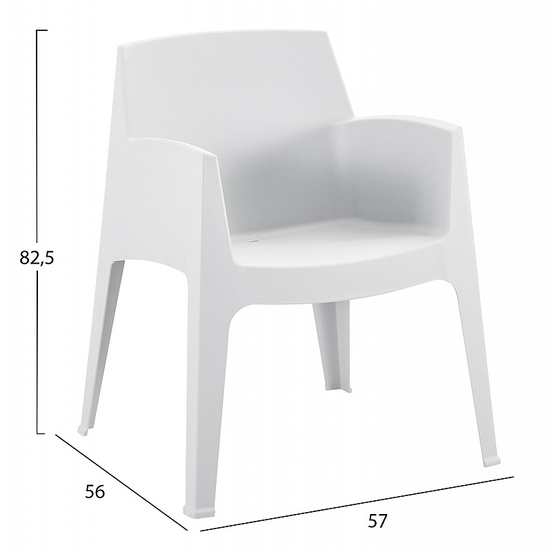 ΠΟΛΥΘΡΟΝΑ ΠΟΛΥΠΡΟΠΥΛΕΝΙΟΥ SLEEK HM6370.01 ΛΕΥΚΗ 57x56x82,5Υεκ.