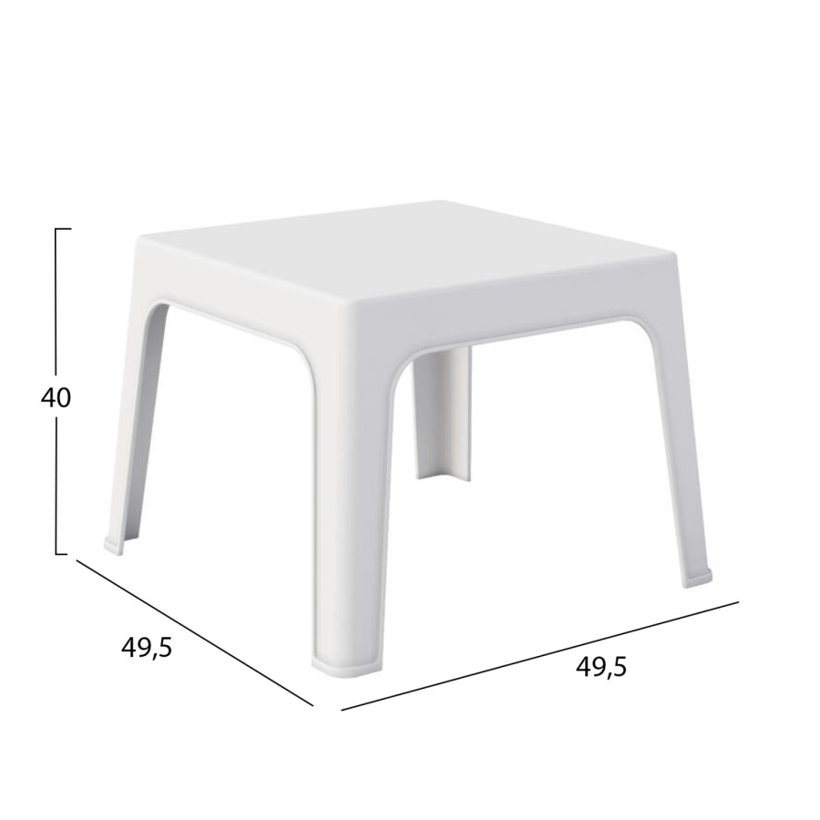 ΤΡΑΠΕΖΑΚΙ ΤΕΤΡΑΓΩΝΟ SLEEK HM6371.01 ΠΟΛΥΠΡΟΠΥΛΕΝΙΟ ΣΕ ΛΕΥΚΟ 56x56x40Υεκ.