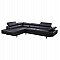 ΚΑΝΑΠΕΣ ΓΩΝΙΑ GORO ΑΡΙΣΤΕΡΗ HM3084.02L ΑΠΟ ΜΑΥΡΟ PU 270x200x87Υεκ