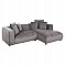 ΚΑΝΑΠΕΣ ΓΩΝΙΑ 3-ΘΕΣΙΟΣ GRACE HM3280.03R ΓΚΡΙ ΥΦΑΣΜΑ 252x105-160x70-90Υεκ.