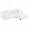 ΚΑΝΑΠΕΣ ΓΩΝΙΑ (ΔΕΞΙΑ) 3-ΘΕΣΙΟΣ GRACE HM3280.02R ΛΕΥΚΟ ΥΦΑΣΜΑ 252x160x70-90Υεκ