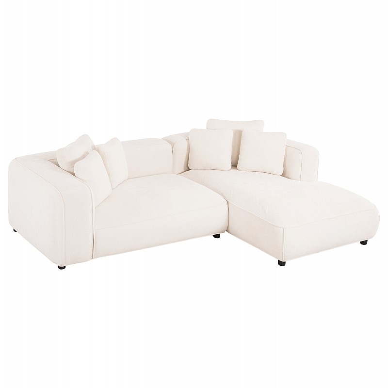ΚΑΝΑΠΕΣ ΓΩΝΙΑ (ΔΕΞΙΑ) 3-ΘΕΣΙΟΣ GRACE HM3280.02R ΛΕΥΚΟ ΥΦΑΣΜΑ 252x160x70-90Υεκ