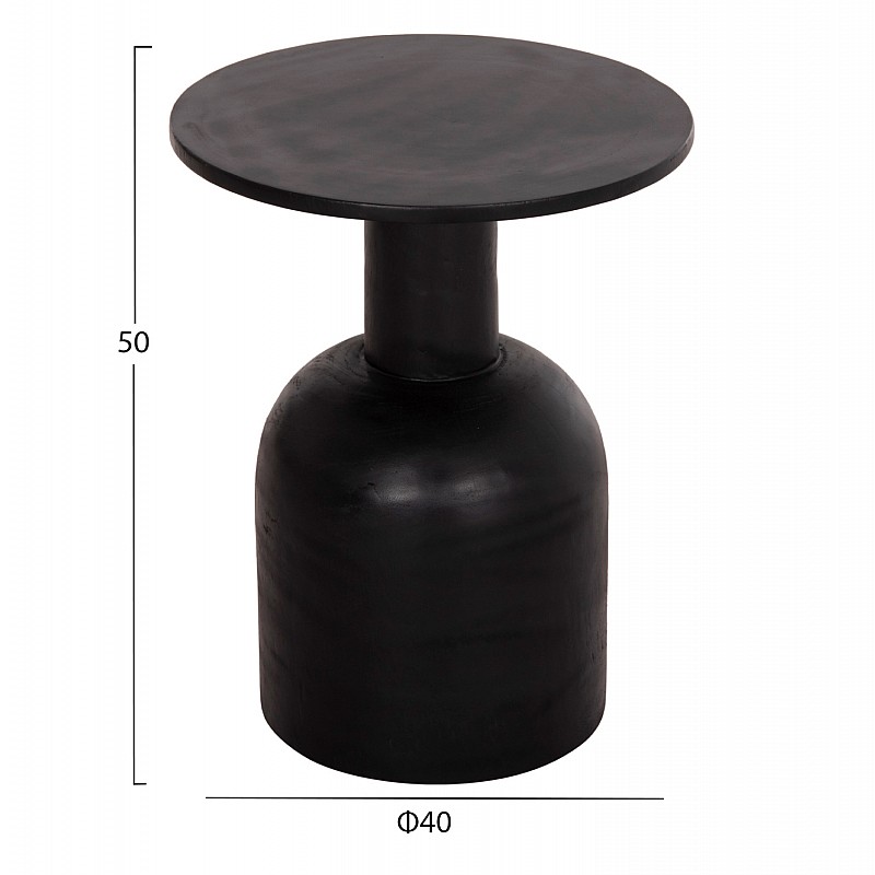 ΒΟΗΘΗΤΙΚΟ ΤΡΑΠΕΖΑΚΙ PUMBE HM9891.12 ΞΥΛΟ SUAR ΣΕ ΜΑΥΡΟ ΧΡΩΜΑ Φ40x50Υεκ