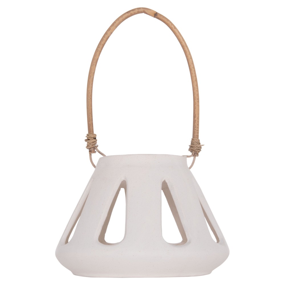 ΕΠΙΤΡΑΠΕΖΙΟ ΦΑΝΑΡΙ ERANTYL HM4696.02S ΛΕΥΚΟ FIBER CEMENT & ΧΕΡΟΥΛΙ RATTAN Φ25x17Yεκ.