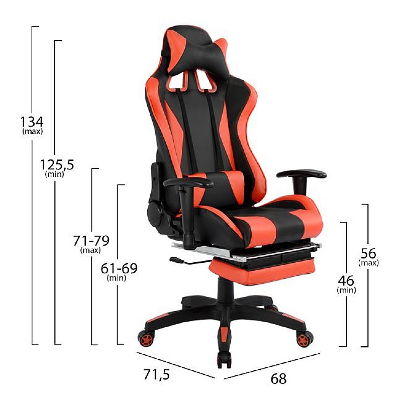 ΚΑΡΕΚΛΑ ΓΡΑΦΕΙΟΥ GAMING HM1063.01 SPEED ΜΑΥΡΟ ΚΟΚΚΙΝΟ & ΥΠΟΠΟΔΙΟ 68 x 71,5 x 134 cm ΚΑΡΕΚΛΑ ΓΡΑΦΕΙΟΥ GAMING HM1063.01 SPEED ΜΑΥΡΟ ΚΟΚΚΙΝΟ & ΥΠΟΠΟΔΙΟ 68 x 71,5 x 134 cm