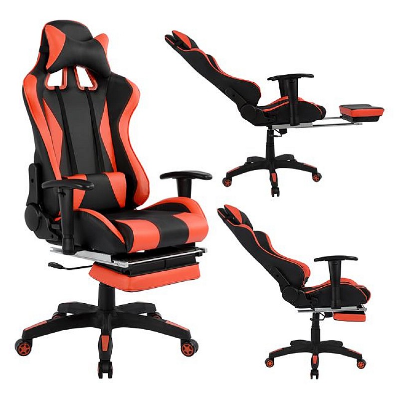 ΚΑΡΕΚΛΑ ΓΡΑΦΕΙΟΥ GAMING HM1063.01 SPEED ΜΑΥΡΟ ΚΟΚΚΙΝΟ & ΥΠΟΠΟΔΙΟ 68 x 71,5 x 134 cm ΚΑΡΕΚΛΑ ΓΡΑΦΕΙΟΥ GAMING HM1063.01 SPEED ΜΑΥΡΟ ΚΟΚΚΙΝΟ & ΥΠΟΠΟΔΙΟ 68 x 71,5 x 134 cm