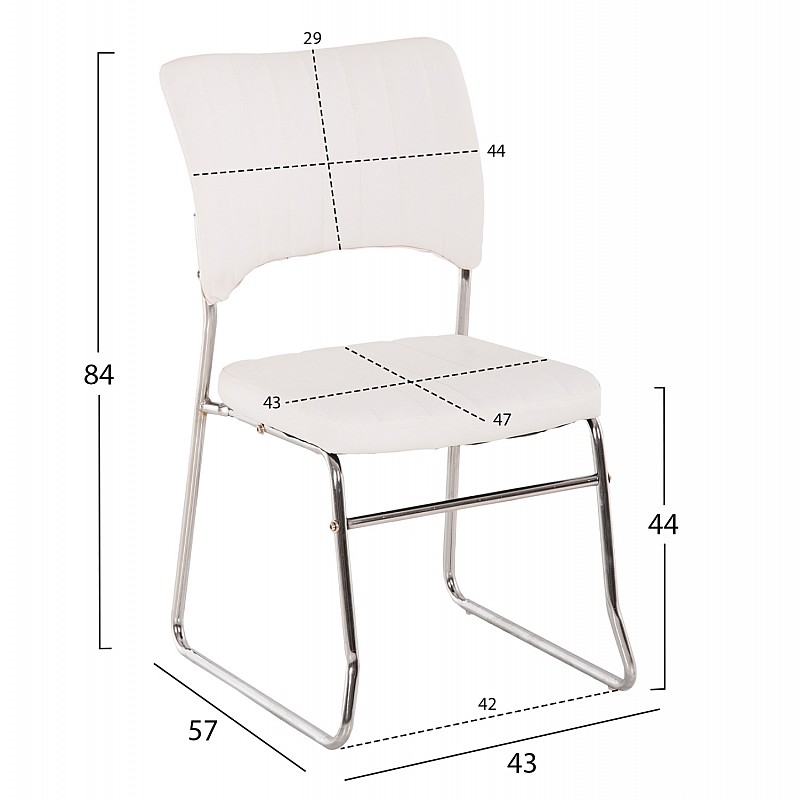 ΚΑΡΕΚΛΑ QUENTI HM1071.02 ΛΕΥΚΗ 52x60x85 εκ.